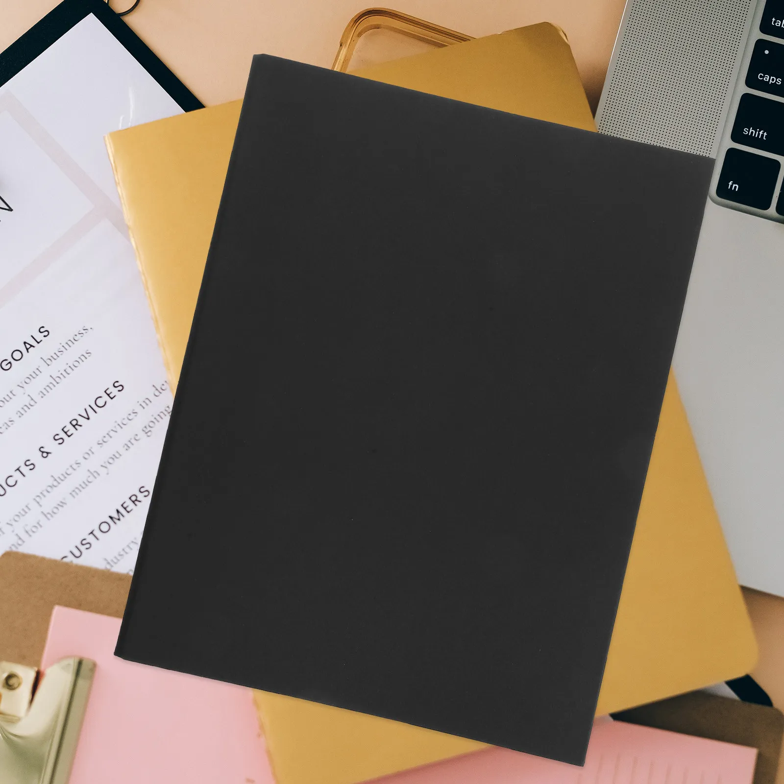 

Тонкая обложка для блокнота А4 на 4 кольцах из крафт-бумаги, прочный защитный чехол для документов для школы, офиса, эстетичного планировщика, ежедневника