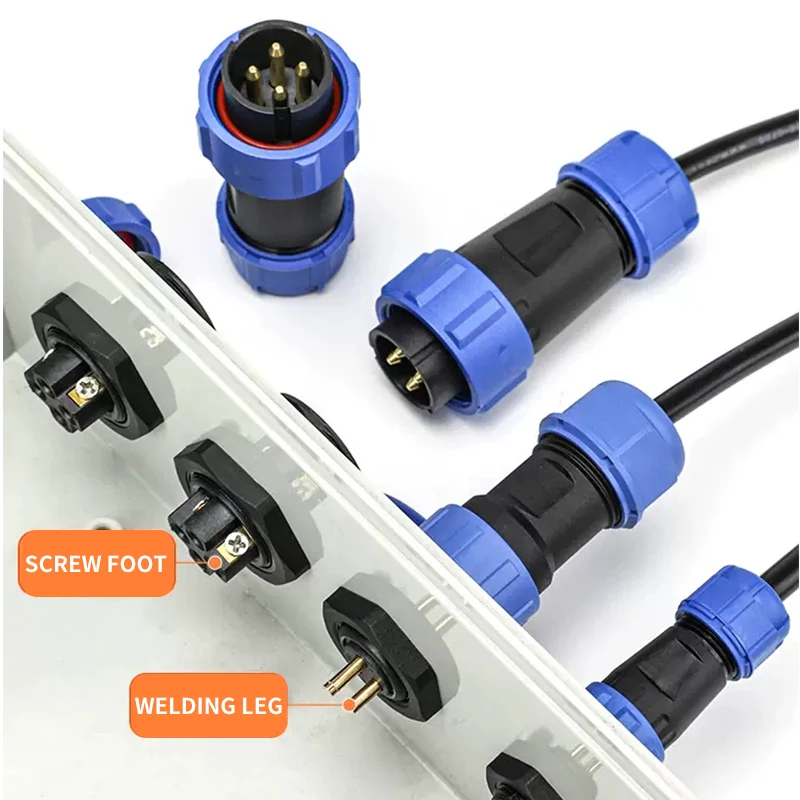 SP16 SP17 SP20 SP21Panel Mount Waterproof Solderless Aviation Connectors Plug Socket IP68, Electrical Cable Wire Connector