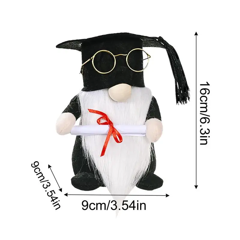 Decoraciones de felpa de gnomos, muñeco enano elástico con diseño de tema de graduación, figuritas coleccionables, gnomo de peluche suave para la familia