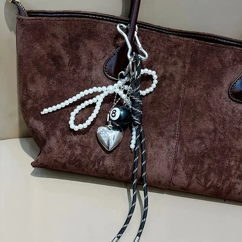 Creative Handwoven Rope Tennis Unique Weaving Rope Billiard Car Keychain Accessories Bag Pendant