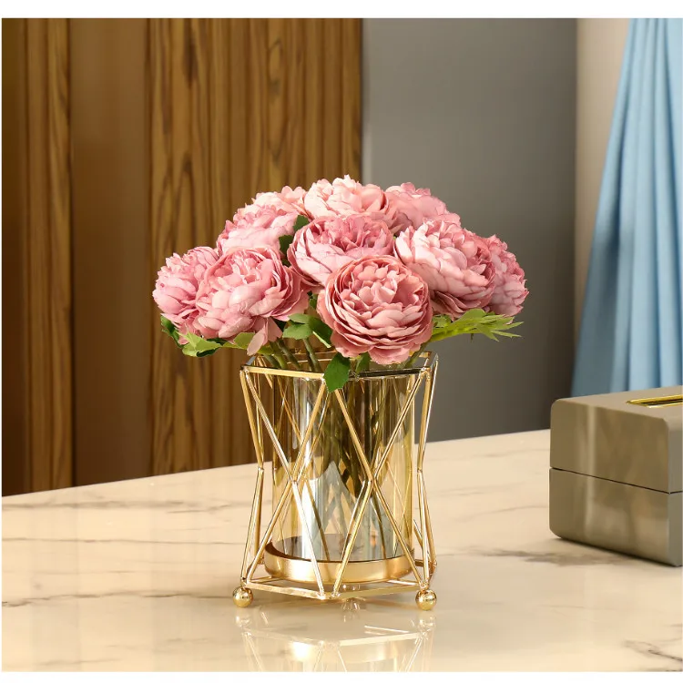 Desktop Arrangement Light Luxury Simulation Flower Set, Fake Flower, Tea Table Vase, Silk Flower Decoration