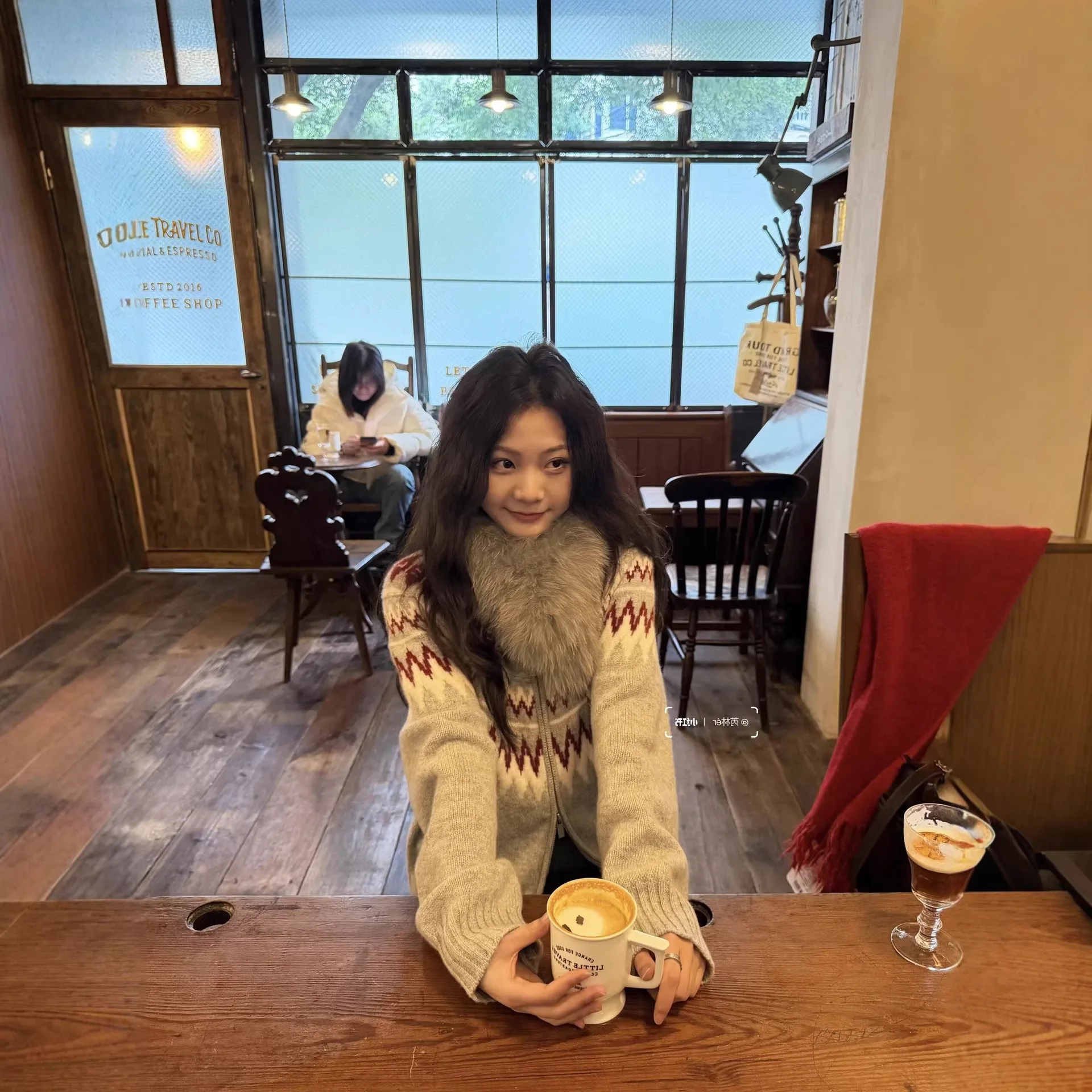 Women Vintage Fair Isle Knit Sweater Round Neck Long Sleeve Geometric Jacquard Loose Oversized Warm Pullover Autumn Winter Knitw 2