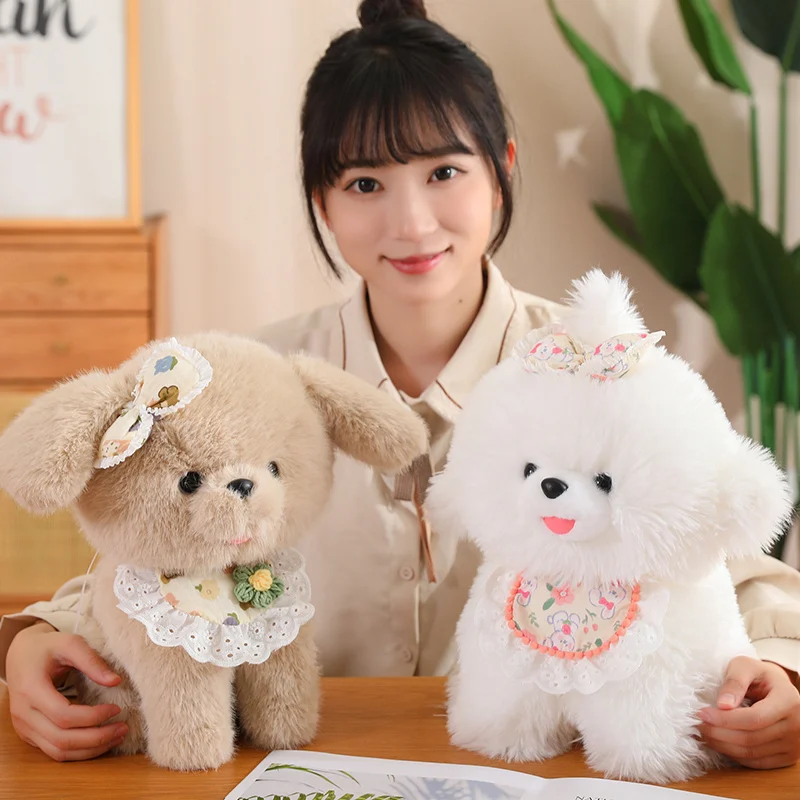 

Cute Hairry West Highland Dog Plush Toy Kawaii Stuffed Animal Soft Realistic Fluffly Labrador Bichon Plushies Doll Home Decor