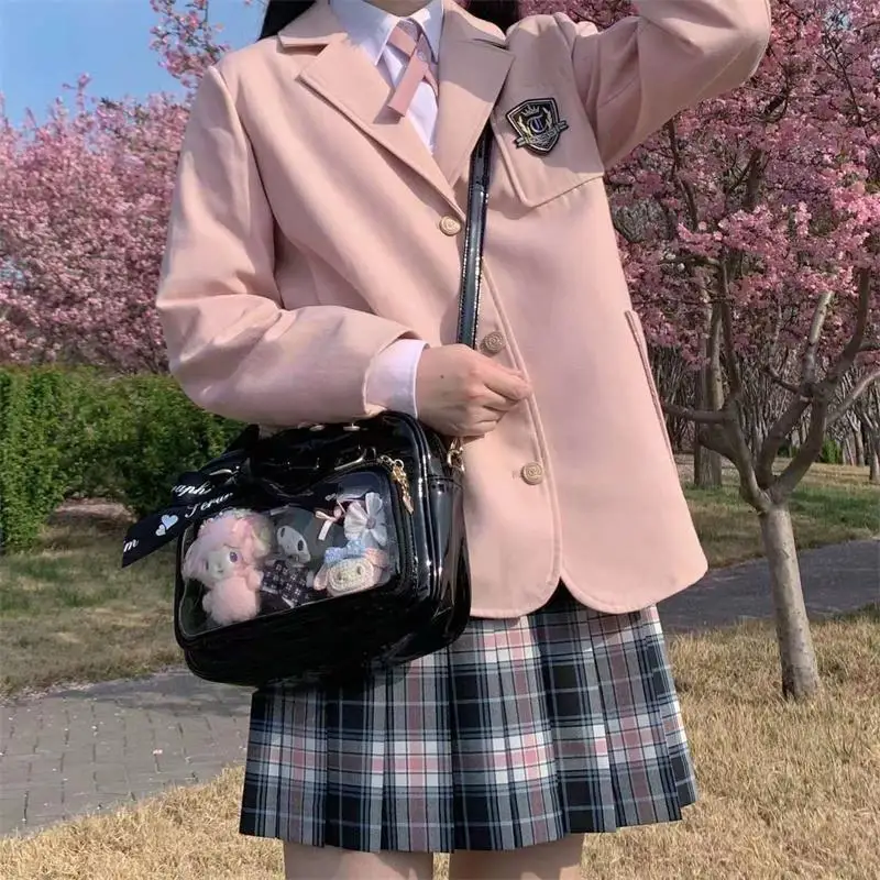 Richme-Bolso cruzado de charol estilo japonés para Mujer, bandolera estilo Harajuku Ita, uniforme JK, subcultivo, 2023