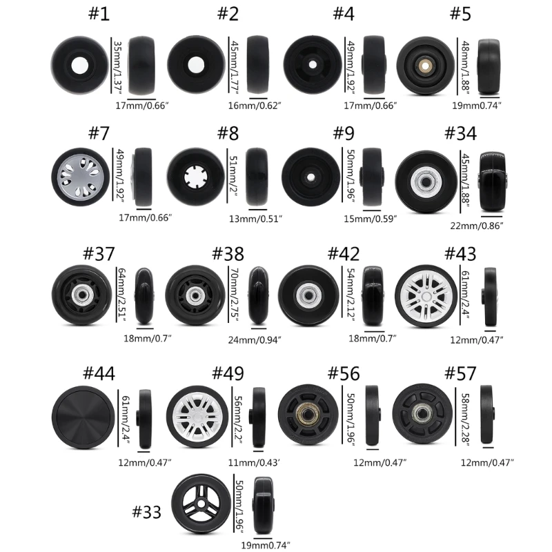 DIY Travel Suitcase Wheels Replacement Swivel Wheels Repair Accessories Luggage Mute Wheel Travel Bag Parts  Luggage Wheel