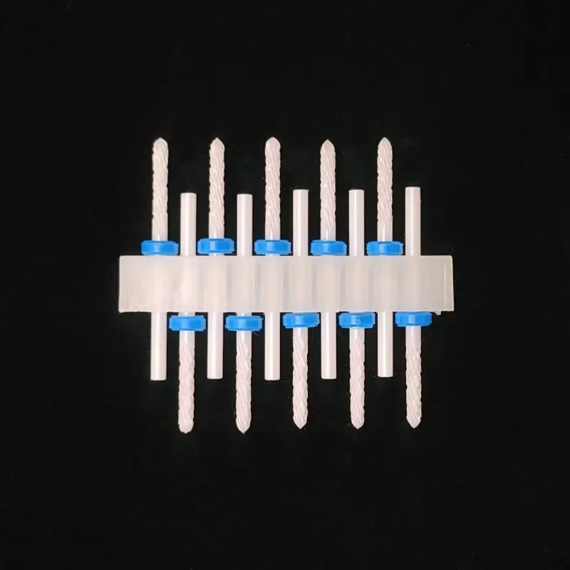 10 Keramikbohrer, Fräser, Zubehör für rotierende Nagellack-Schleifmaschinen, Zubehör für Überlaufentfernungswerkzeuge