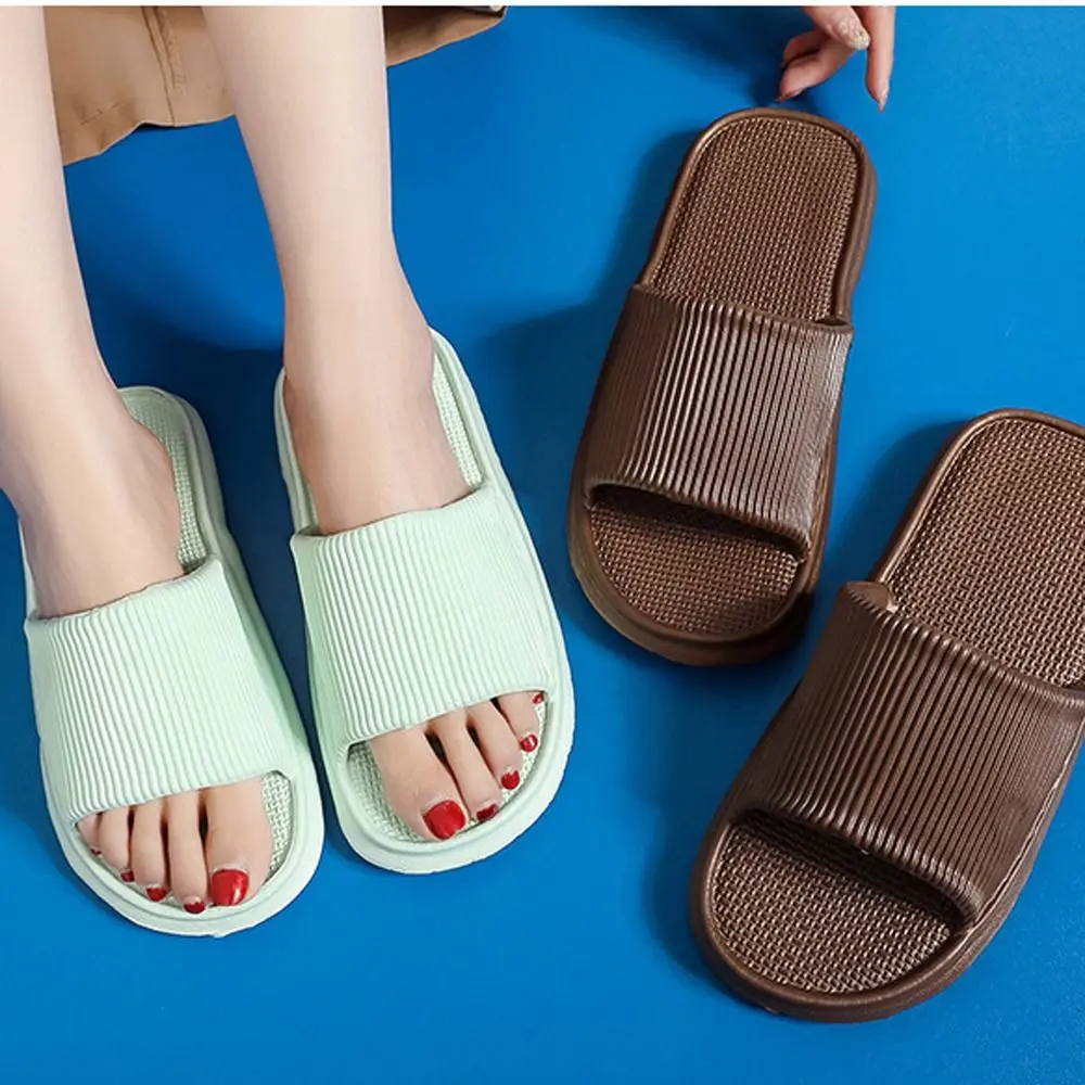 Fashion Thick Platform Slippers Beach Shoes Soft Sole Couple Non-slip Flip Flops Slide Sandals Simplicity Unisex House Shoes