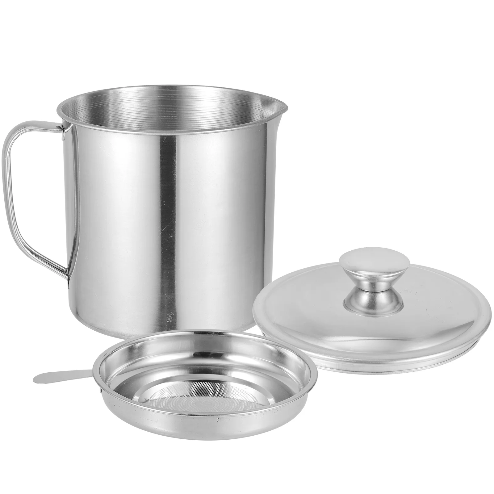 

Stainless Steel Filter Pot With Strainer For Kitchen Grease Storage Cooking Oil Container Household Fat Separator Oil