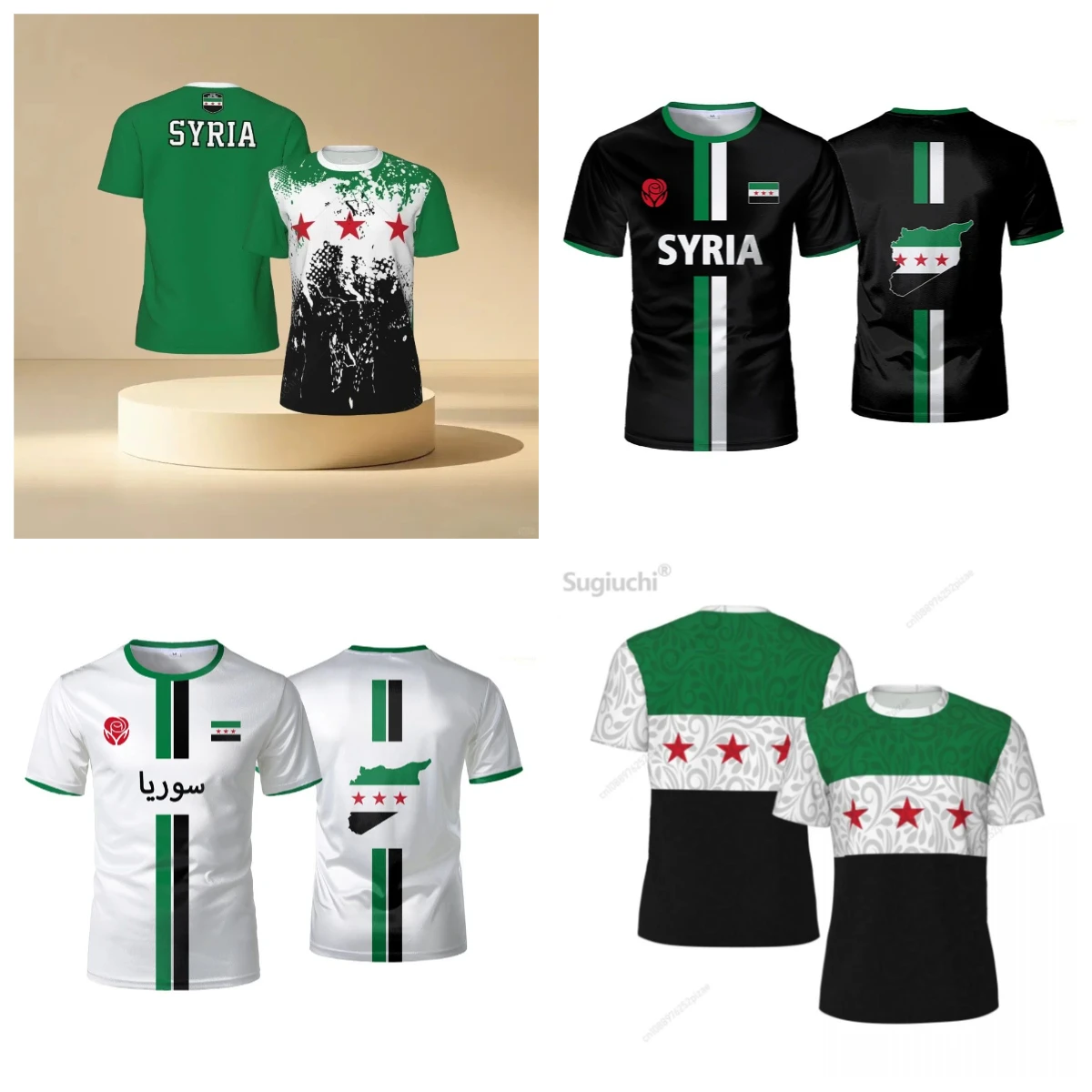 

2025 хит продаж, новая футболка сирийского футбола, мужская футболка с 3D принтом сирийского графического флага и короткими рукавами, уличная повседневная повседневная футболка