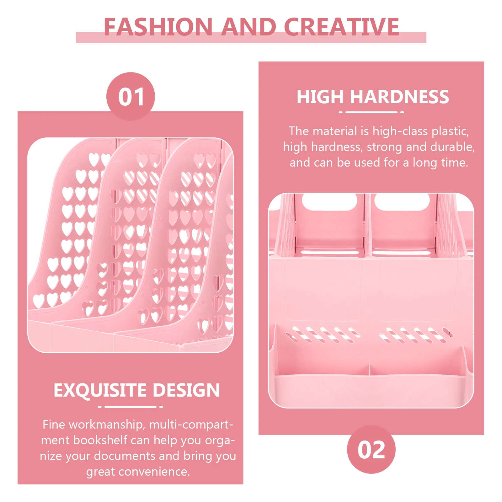 Multi-Functional File Organizer Bookshelf Plastic Desktop Storage Box Office Home Study Room Book Magazine Holder Large