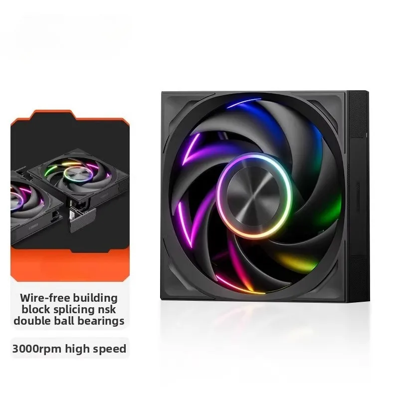 F7X120 12cm ARGB Silent Cooling Fan PWM Adjustable PC Case CPU Radiator Modular Cooling Fan