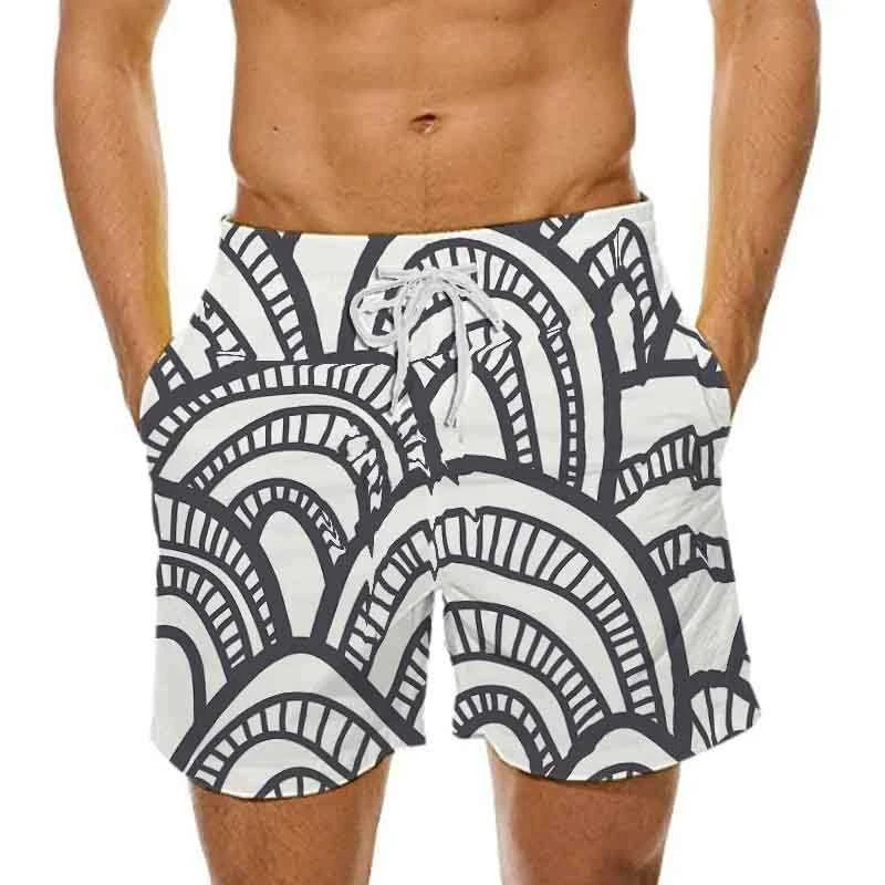 2024Abstract Pattern Men Board Shorts Swimwear Shorts Trunk Sports Pants Casual Men\'s 3d Tops Child Boy Beach Short Men Clothing