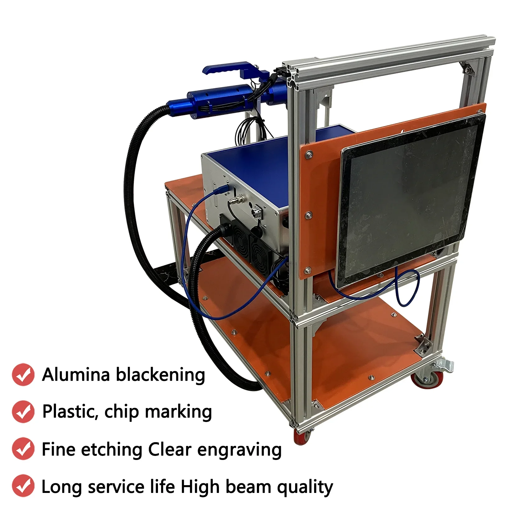 

Portable Fiber Laser Marking Machine 50W 30W 20W Ring Rotary Making Machines Laser Pens Engraving