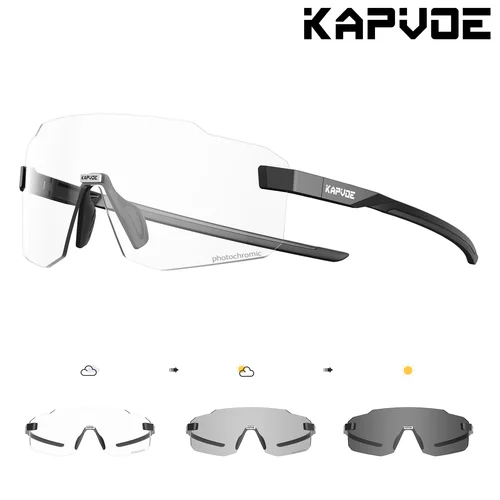 Kapvoe gafas fotocromáticas para ciclismo UV400, gafas de sol para correr, gafas ligeras para bicicleta de montaña, gafas de seguridad deportivas