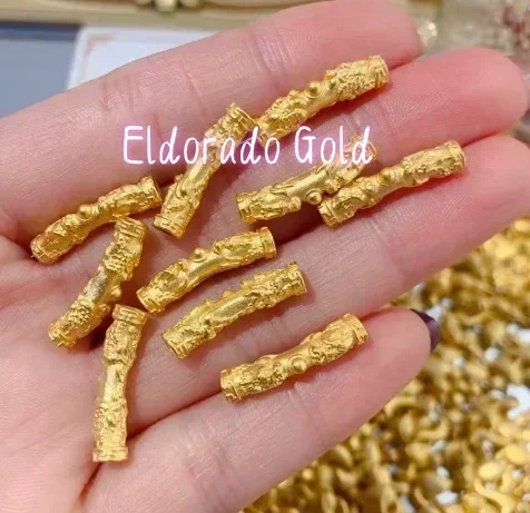 Eldorado Gold  24k pure gold pipe real  spacers 999  accessories  dragon and phoenix pipes for hand strings