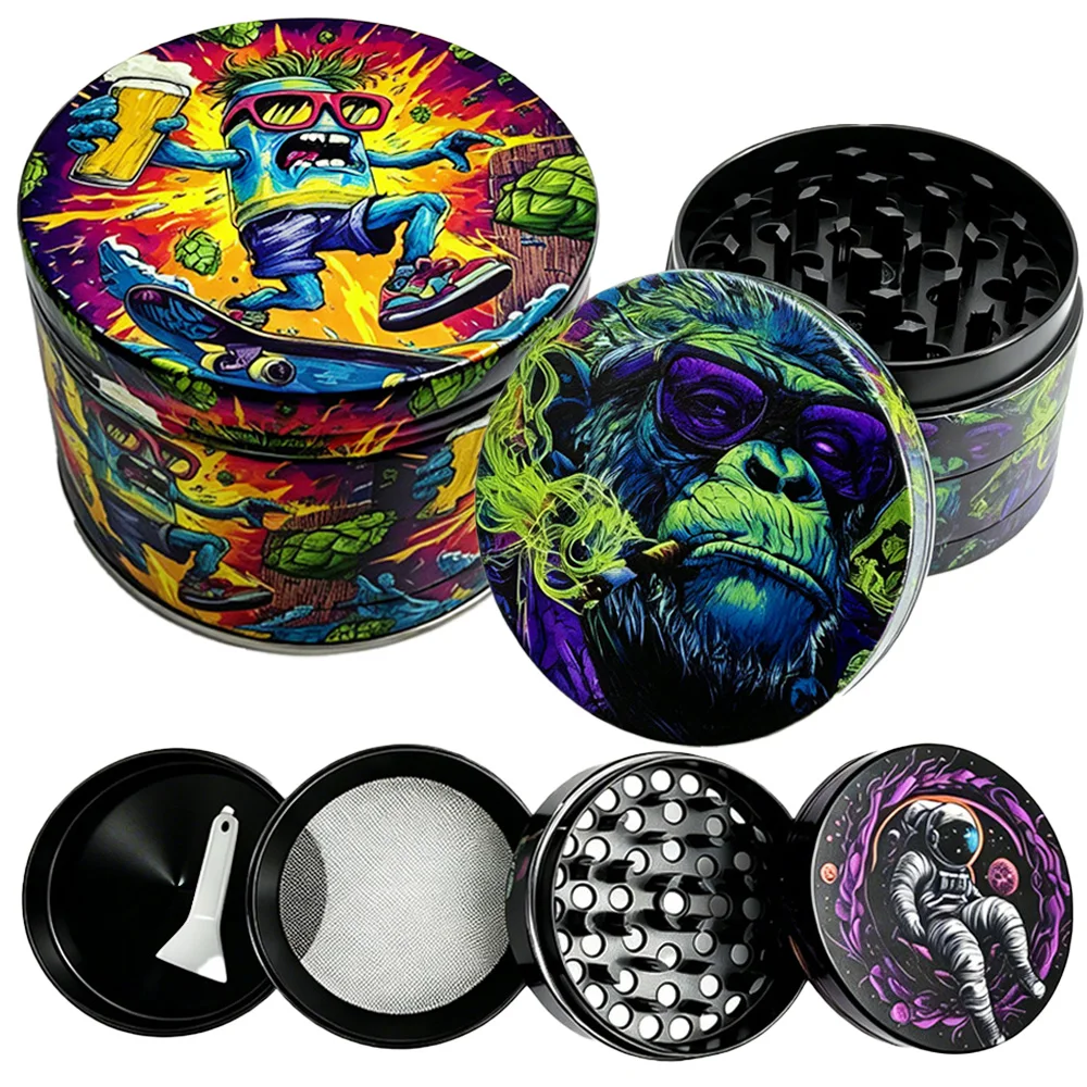 New 50mm Zinc Alloy Herb Grinder Manual Tobacco Spice Crusher Cigarette Cigar Mortar  Grinder Kitchen Tool Smoking Accessories