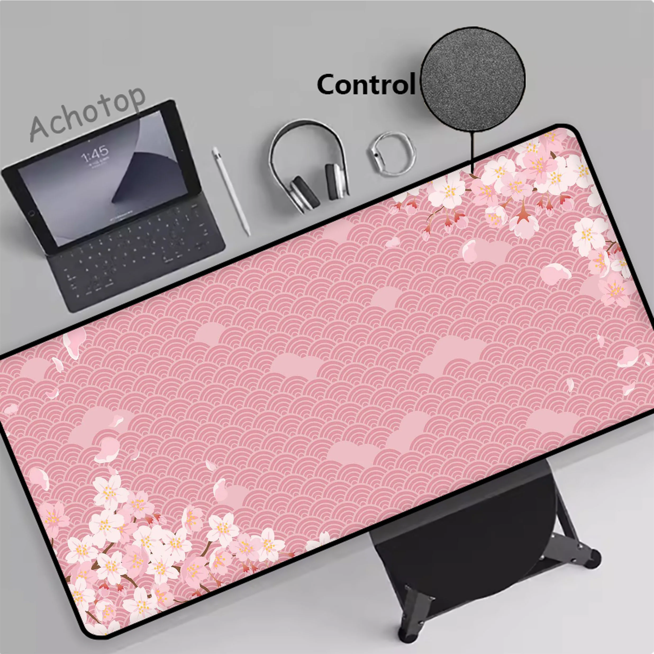 Japanese Pink Sakura Control Gamer Mouse Pad Mousepads Locking Edge  Mouse Mat Gaming Mousepad Keyboard Pads Tapis De Souris