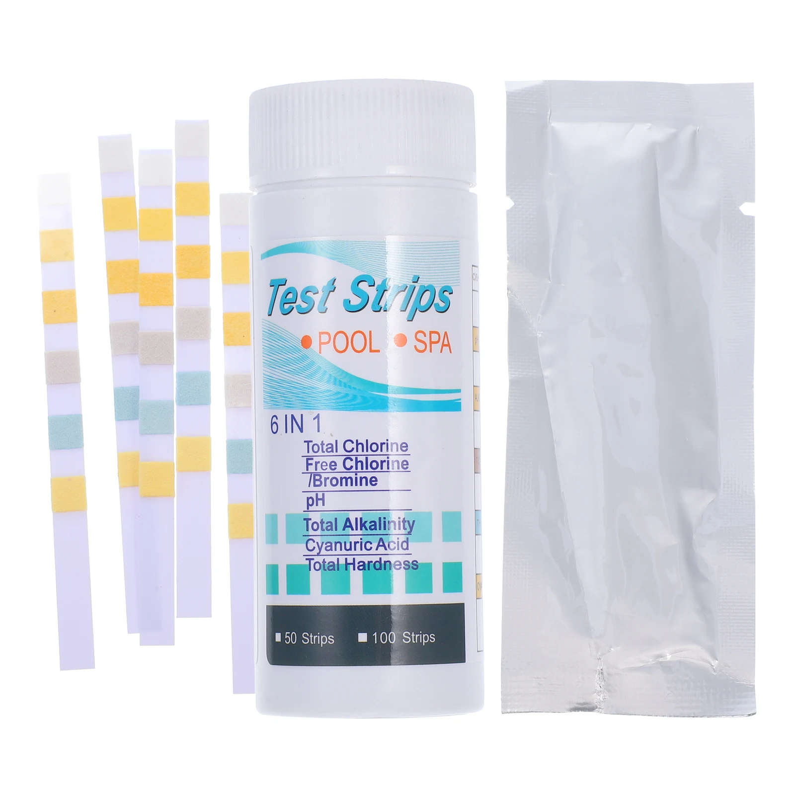 

6 in 1 Test Papers for Water Quality Testing PH Chlorine Alkalinity Hardness Cyanuric Acid Strips Aquarium Instruments