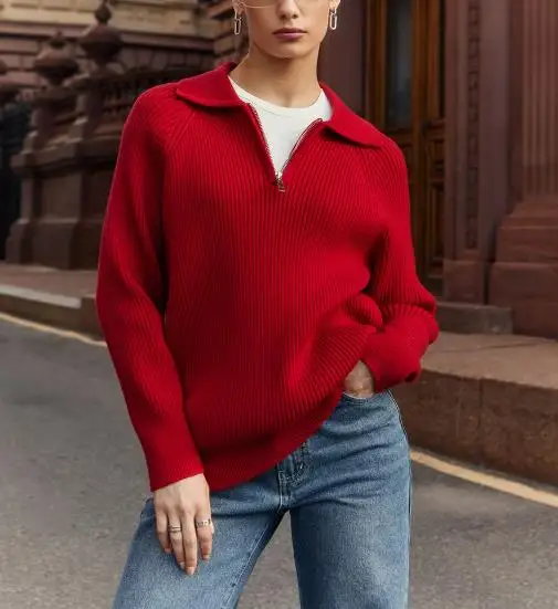 

Versatile Simple Casual Pullover Knitted Sweater Comfortable Soft Cotton Solid Color Unisex Long Sleeve Sweater