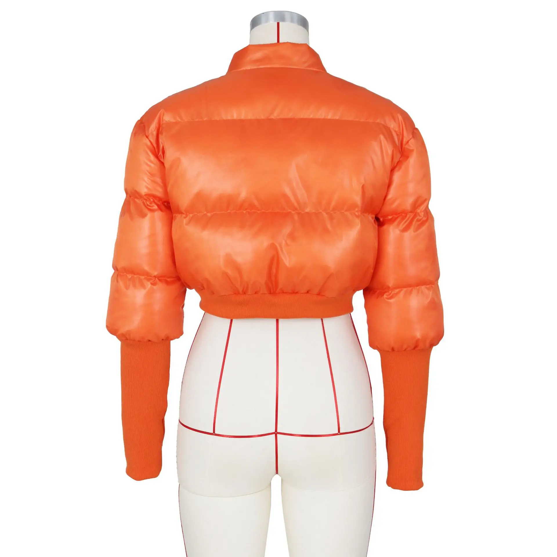 سترات نسائية معاطف قصيرة سترات بسحاب وياقة ثابتة سميكة ودافئة Y2k ملابس الشارع الشهير سترة أنيقة معطف العمل لخريف وشتاء 2025 #6