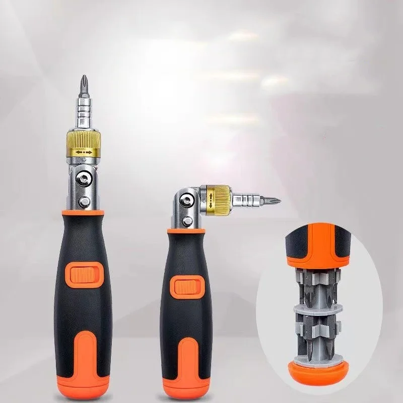 10 In 1 Portable Ratchet Screwdriver Hidden Screwdriver Head Multi Angle Corner Capable Multifunctional Screwdriver Set