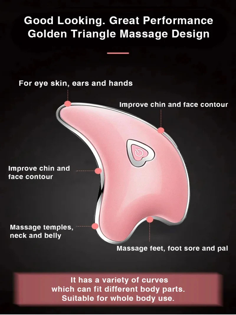 Home beauty trument facial lifting microcurrent massage heating electric scraping trument