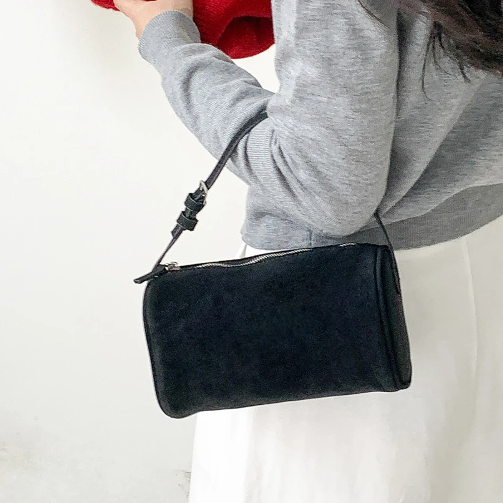 

Простая матовая однотонная сумка через плечо для женщин, осенне-зимняя мягкая универсальная сумка на молнии, повседневные сумки на плечо для поездок на работу
