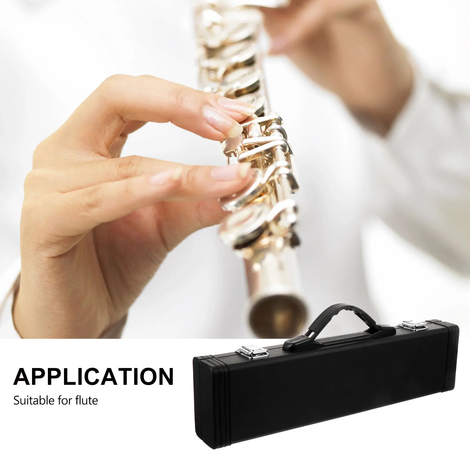 

Flute Case PU Shatter Resistant Waterproof Durable Simple Ergonomic Design Storage Box Accessory ganizer Gift Music