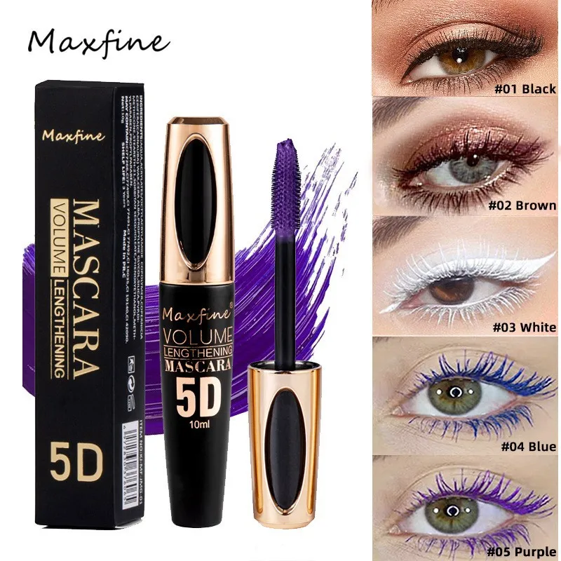 5D Seiden-Mascara für Große Augen, Intensives und Langanhaltendes Schwarzes Wimperntusche, Wasserfest und Nicht-Klumpend, Langanhaltende Wimperntusche