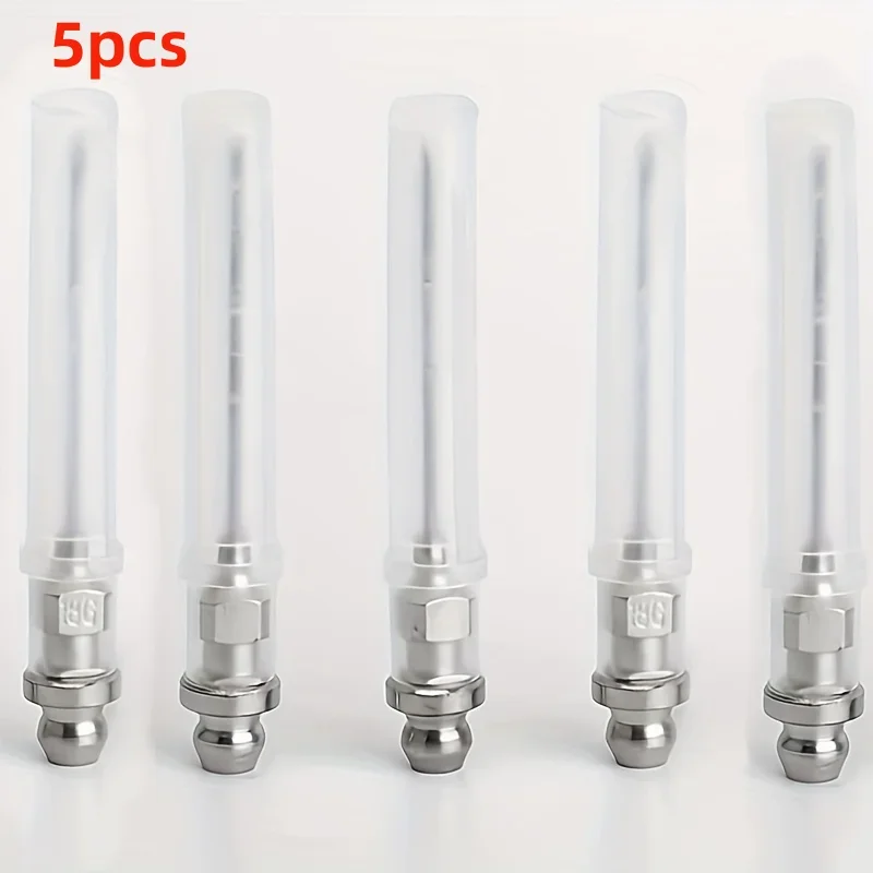 5pcs Lubricating Grease Syringe Needle Mini Bearing Grease Needle Nozzle Portable Detachable Needle Air Nozzle Grease Tool