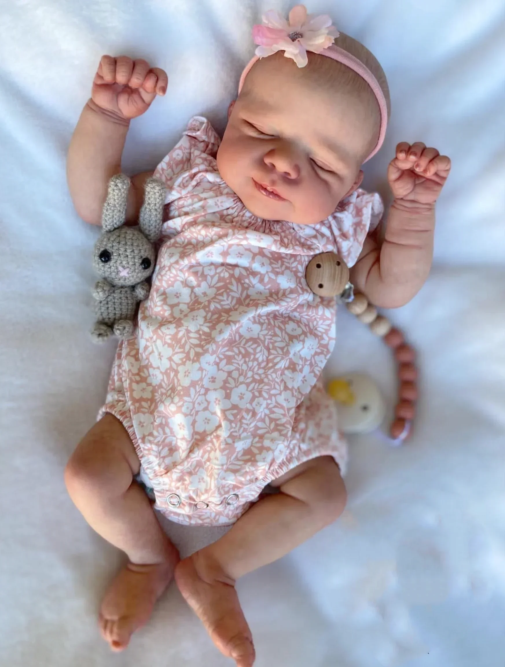 19 Inch 3D Skin With Visible Veins 48 CM limbs Soft Vinyl and cloth body Asleep Reborn Baby Doll Toy Lifelike for Kid Art Bebe