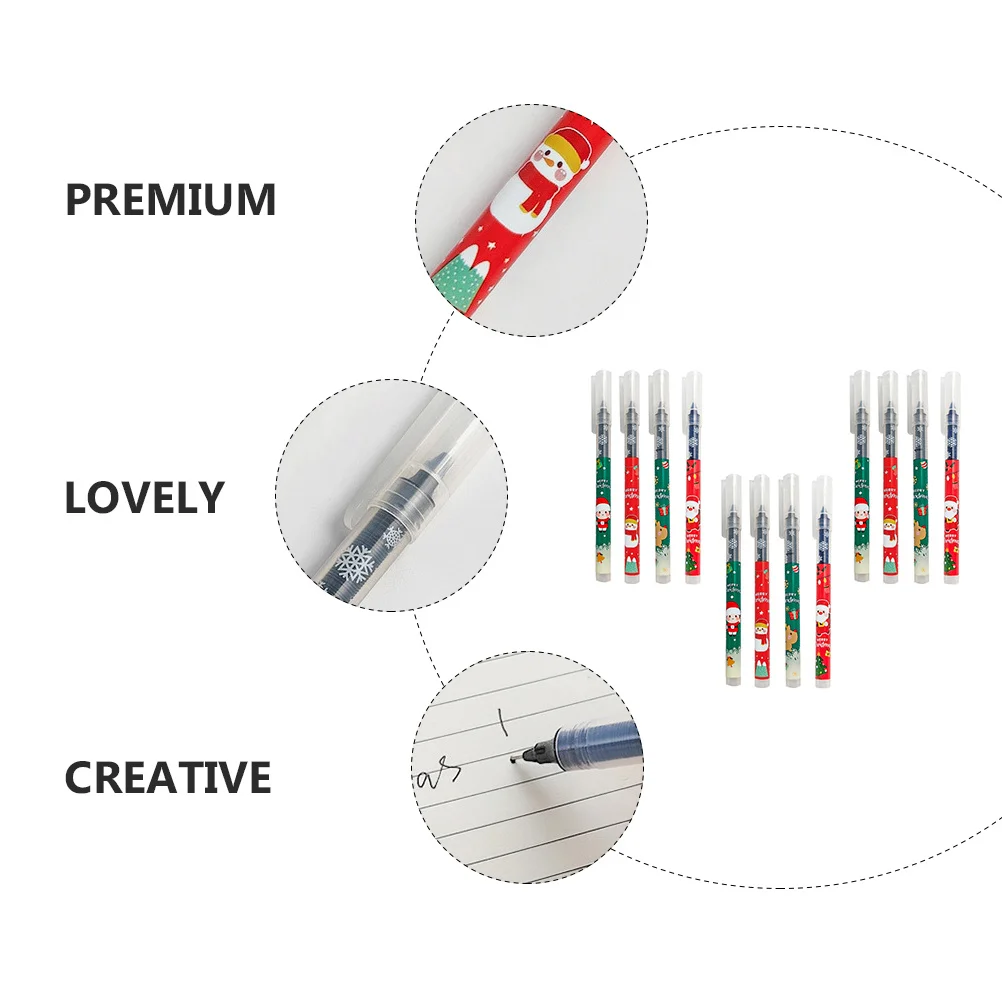 

12Pcs Christmas Gel Pens Premium Ink Smooth Writing Office Student Study Gift Gel Pens Kids Writing Pen