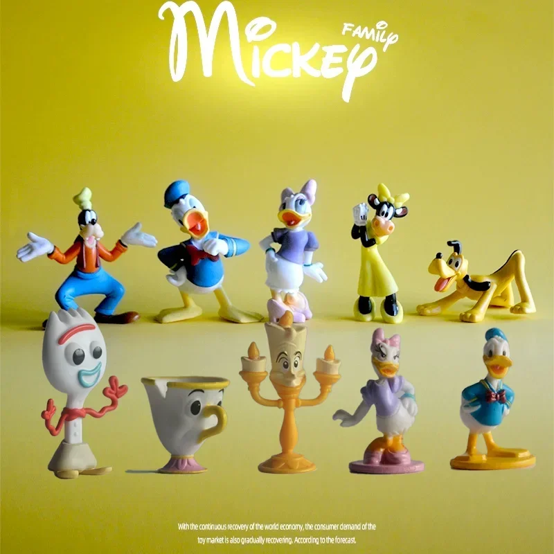 Disney Cartoon Dolls Mickey Mouse Clarabelle Cow Donald Duck Pluto Goofy Daisy Figures Children Birthday Gifts Table Ornaments