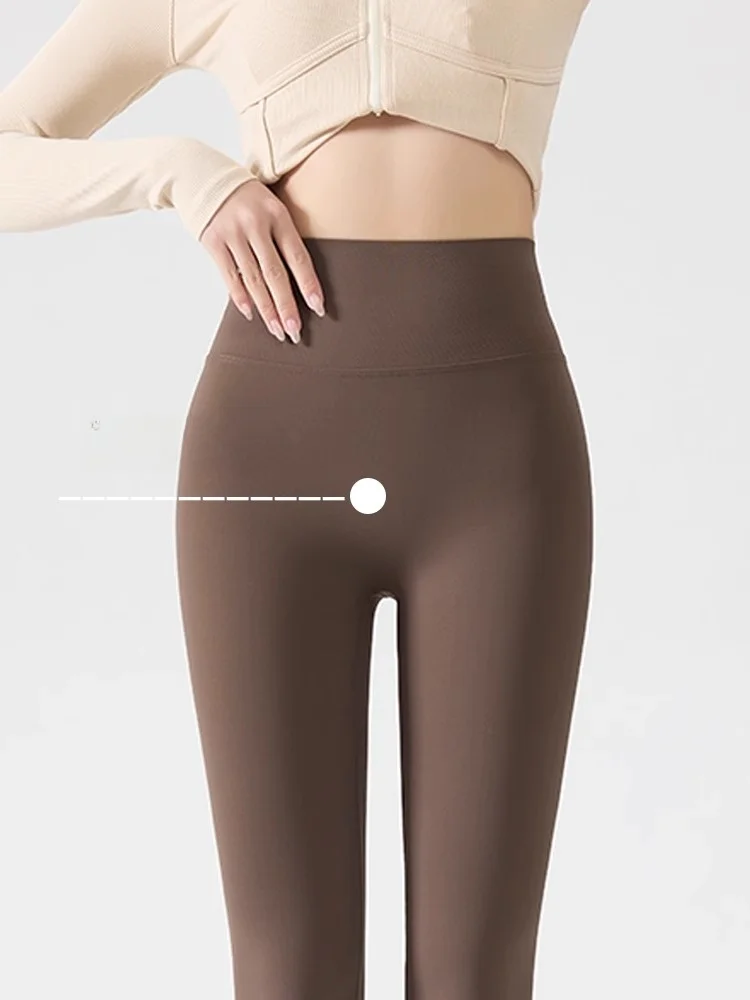 Pantalones deportivos de Yoga con forro de Fce de cintura alta, ropa de abrigo para mujer, pantalones de Arca de seda para persona Sle, otoño e invierno