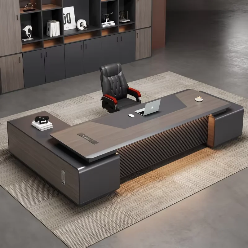 Boss Executive Office Desk Modern Luxury High-End Office Furniture Strong L-Shape Work Table