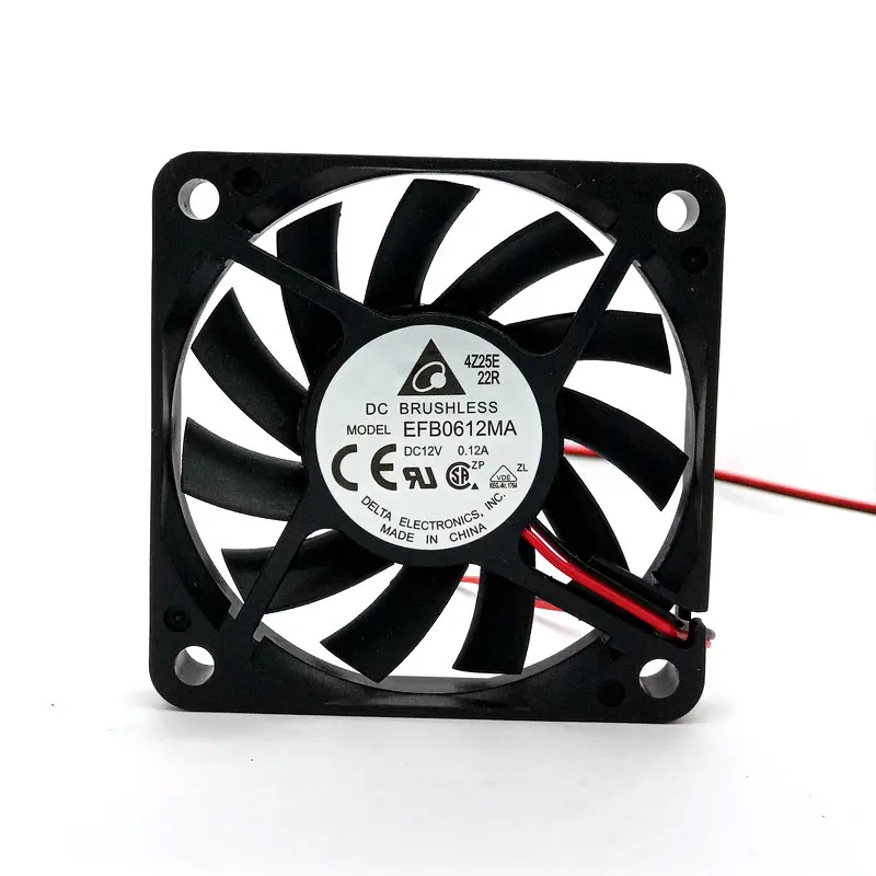 

New Original EFB0612MA 60x60x10MM 6CM DC12V 0.12A 2Lines ball bearing cooling fan