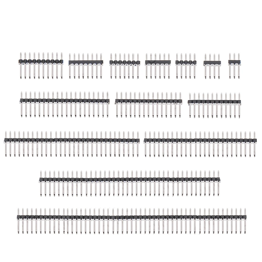 1.2MM 10 12P 8/10/12 2*3/4/5/6/7 Double Row Male Breakaway PCB Board Pin 2~40P 1.27 Header Connector Strip Pinheader 15/20