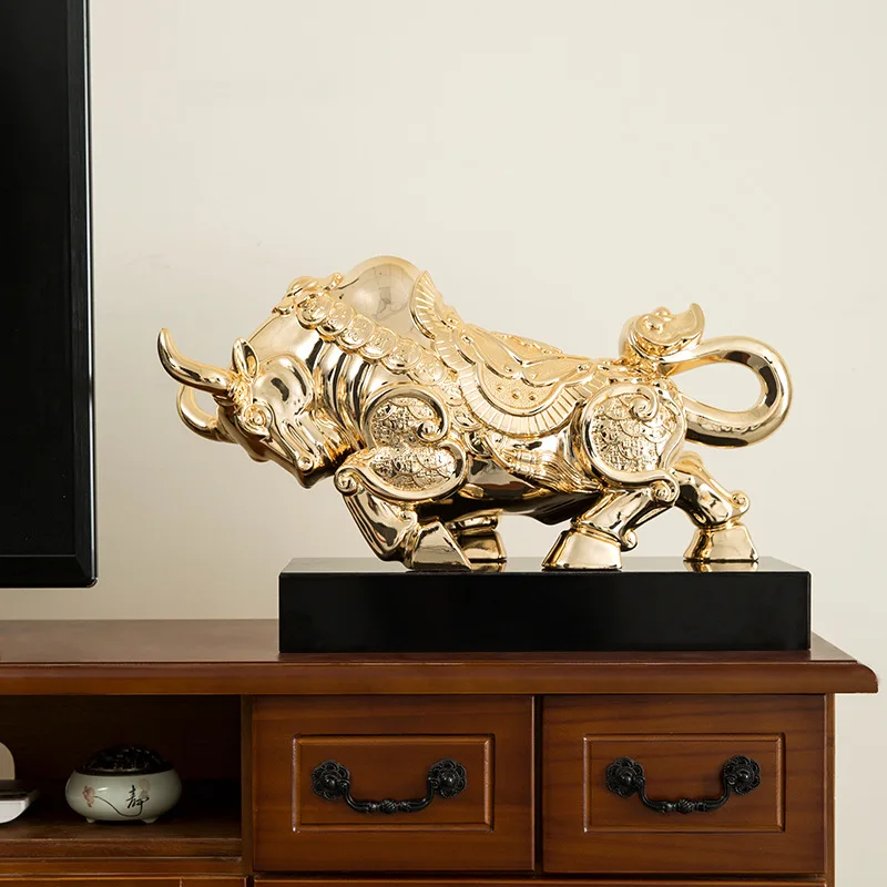 زخرفة البقرة، مكتب غرفة المعيشة، سطح المكتب، الراتنج المالي #3