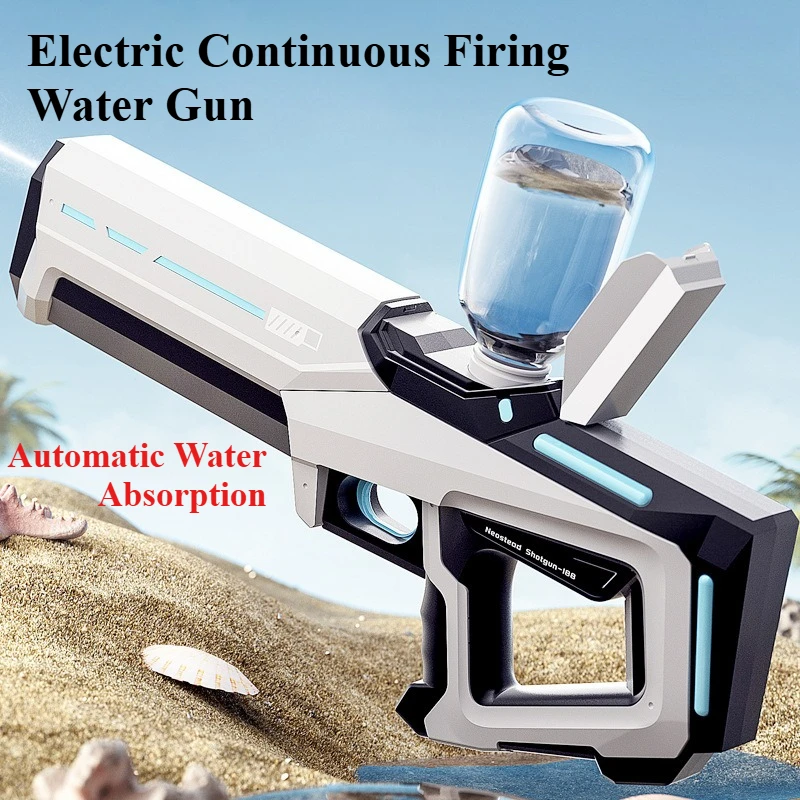 Pistola de água elétrica de sucção automática para tiro de longo alcance praia piscina jogar pistolas de brinquedo de carregamento USB para crianças adultas