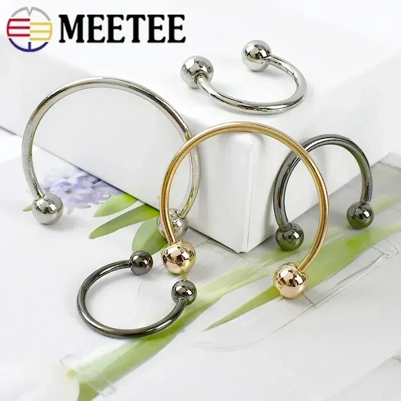 Meetee 15-60mm U-shaped Ring Buckle Double-headed Screw Metal Buckles Collar Swimwear Decorative Clasp Shoe Hook Sew Accessories