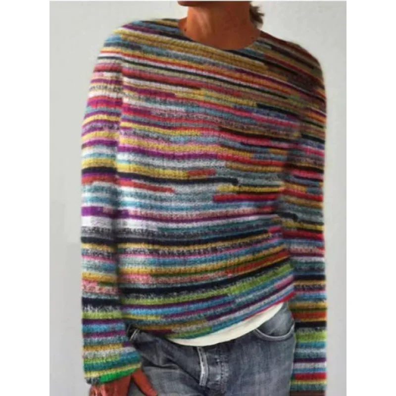 Spot 3D Impresso Feminino Flor Padrão Pulôver Suéter Hatless Casual Solto Manga Longa Top Tide