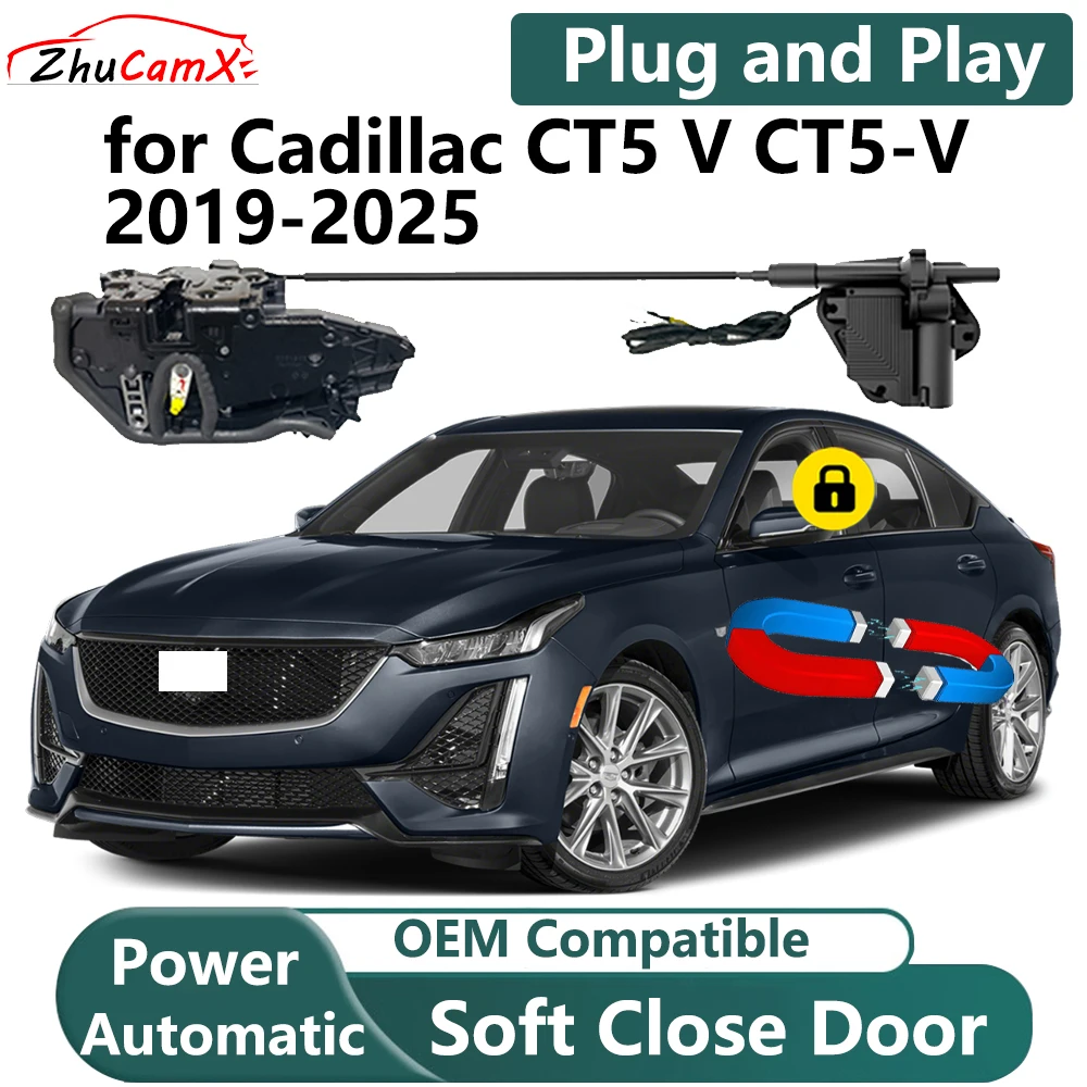 ZhuCamX for Cadillac CT5 V CT5-V 2019-2025 Car Electric Soft Close Door System Power Closing Door Latch Lock OEM Plug and play