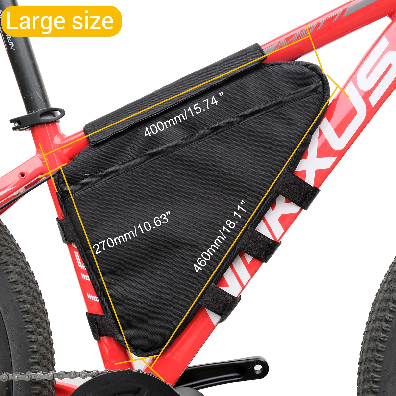 E-Bike Dreieckige Batterietasche Wasserdichte Fahrradrahmen-Aufbewahrungstasche MTB Rennrad Dreieckstasche Schwarz Fahrradzubehör Seitentasche – Detail 6