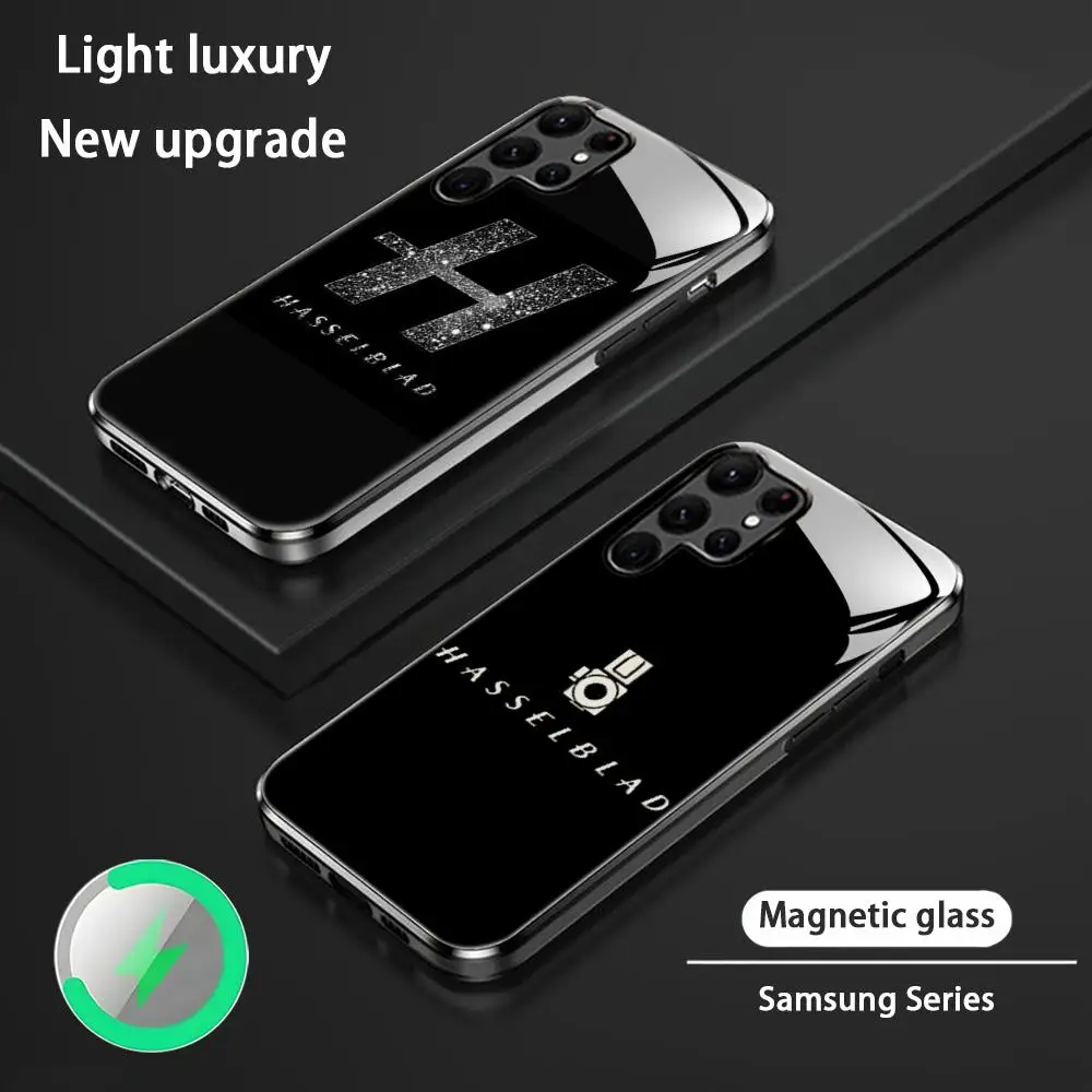 H-Hasselblad camera Brand Phone Case For Samsung S26 S25 S24 S23 S22 S21 S20 Plus Ultra Glass Magnetic Case