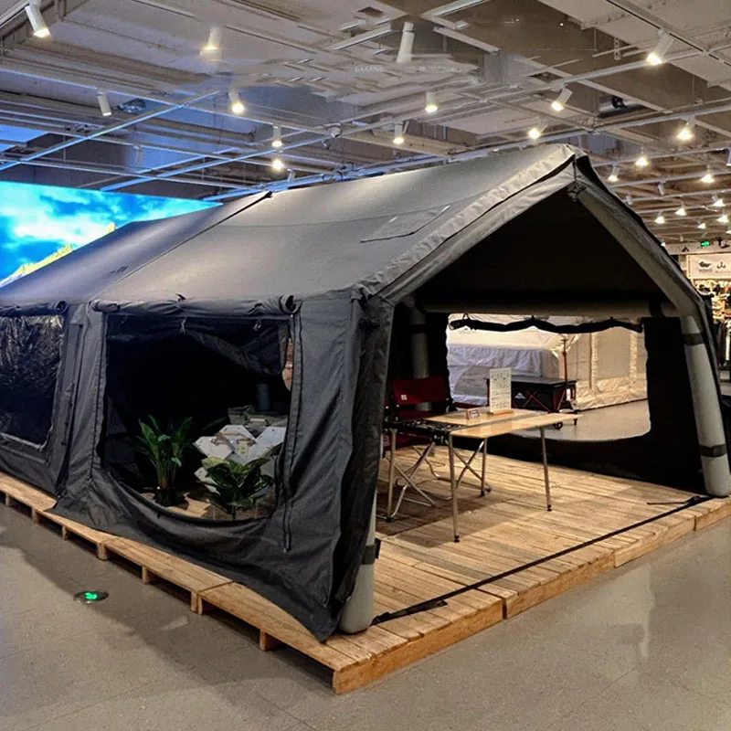 Large two-room inflatable all-air tent waterproof Oxford fabric portable 4-season luxury outdoor camping