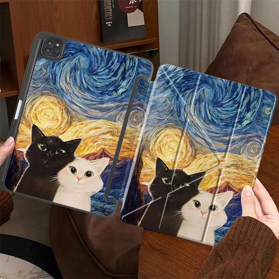 

Tablet Case For iPad Mini 6 7 Air 4 5 M3 M2 M4 11inch Pro 11th 10th 9th 8th 7th 12.9inch Pro 2025 Holder Cover Rotating Starry