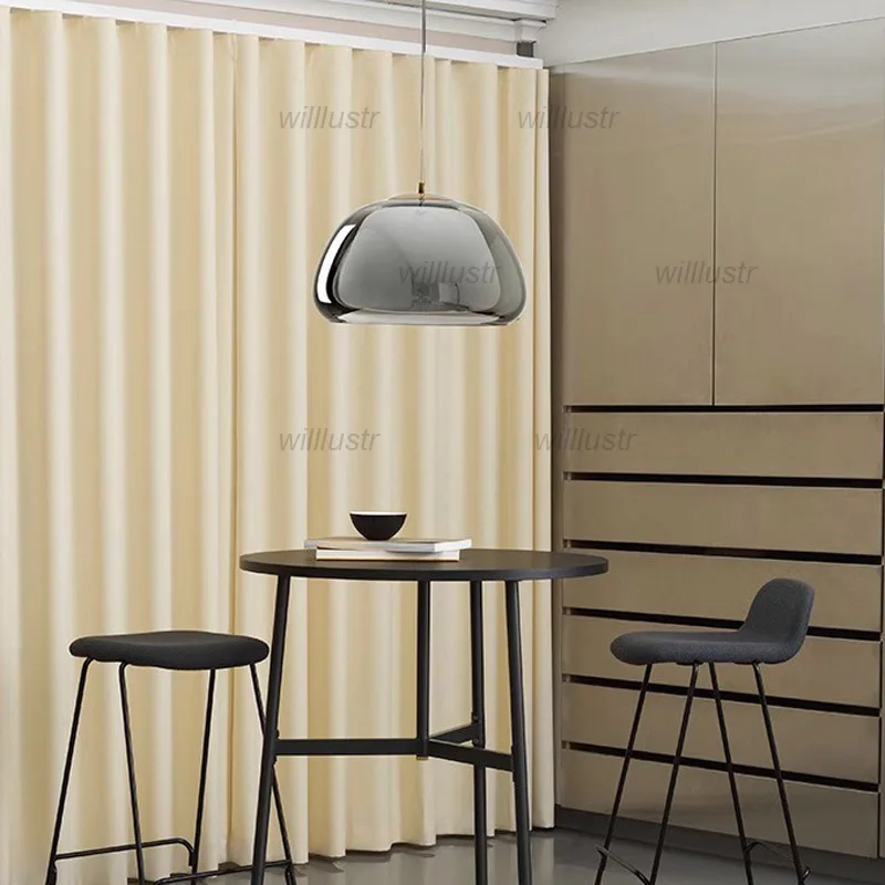 

Creamy Style Glass Pendant Lamp Creative Jelly Suspension Light Hotel Cafe Bar Dining Room Metal Hanging Ceiling Chandelier