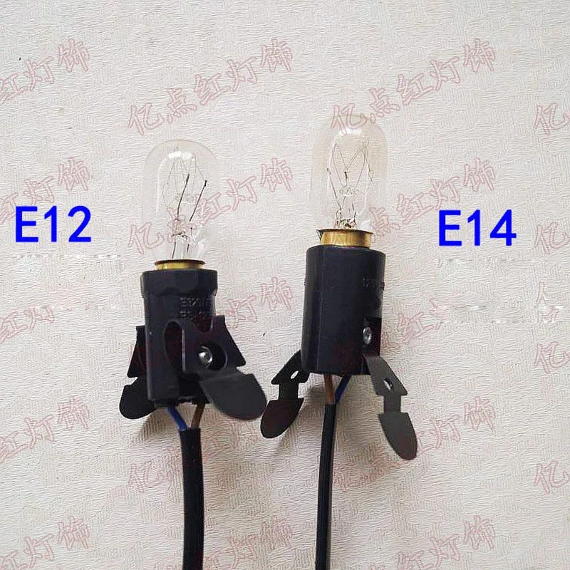 E12 E14 Lamp Holder Base with Spring Piece Plug Wires with Button Switch Dimmable Plug Wire Cord for DIY Crystal Salt Lamp