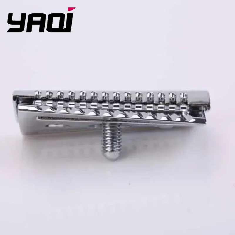 YAQI Men's Double-Edged Slant Safety Razor Head Chrome Color Aggressive Shaving Tool Beard Styling Accessory