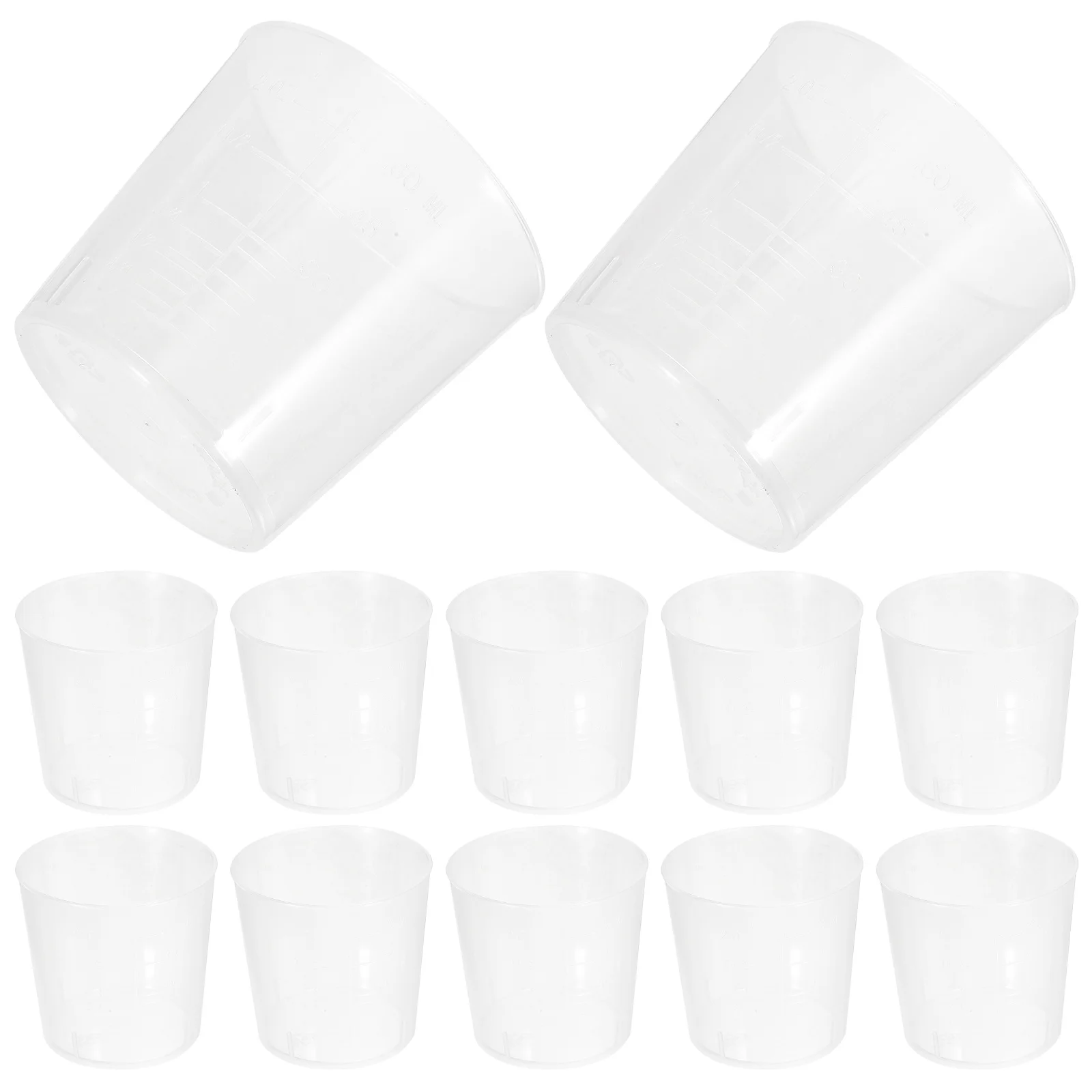 

20pcs 60Ml Plastic Measuring Beaker Graduated Cup For Laboratory Household Cooking Liquid Powder Granular Measurement Heat